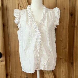 JCrew Sleeveless Ruffle Top